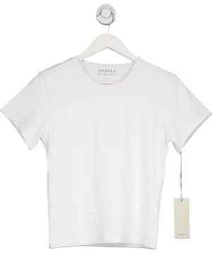 Ambela White Double Layered Cotton T-shirt UK L