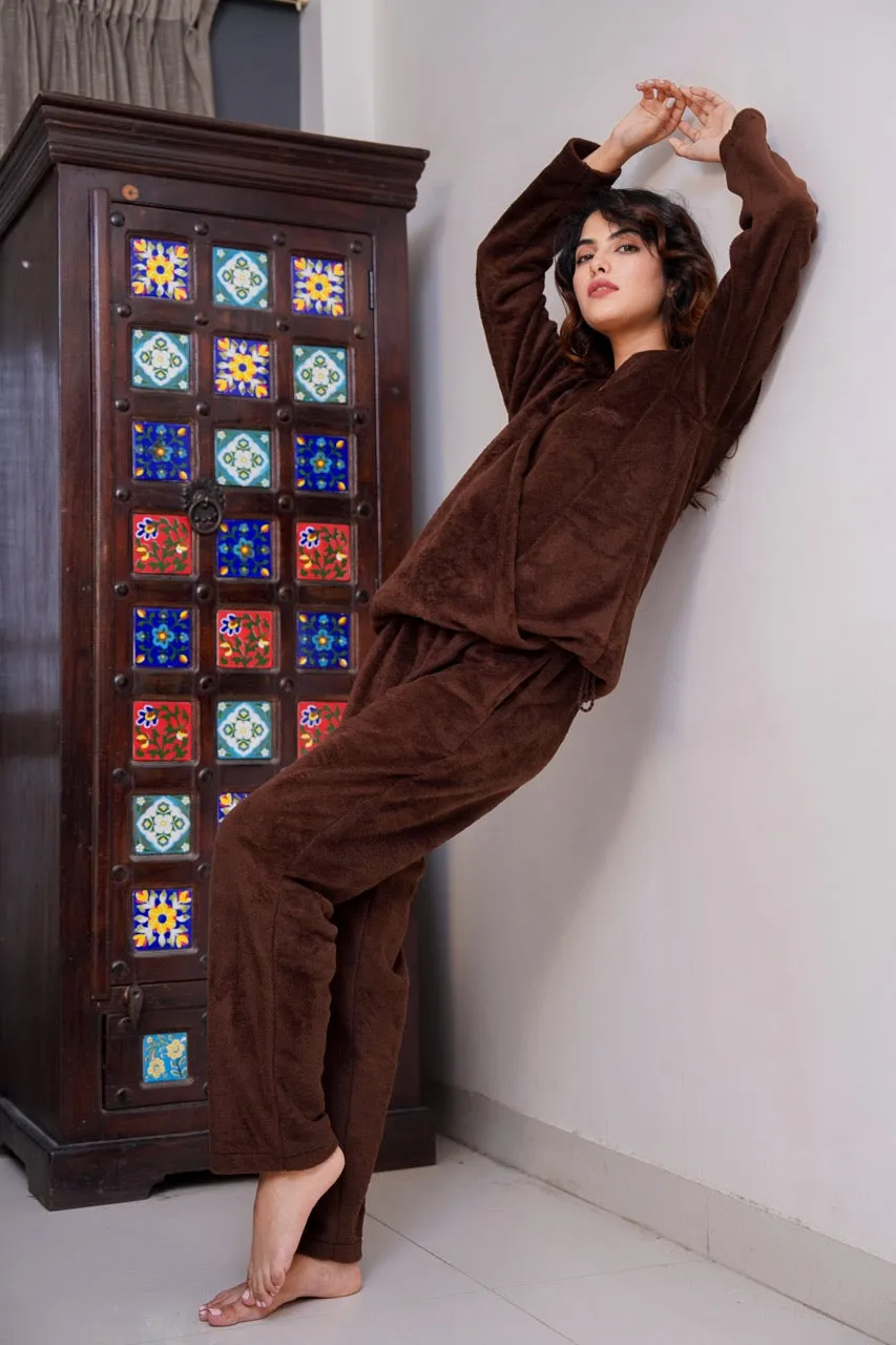 Brown Super Soft Woollen Adjustable Wrap Set