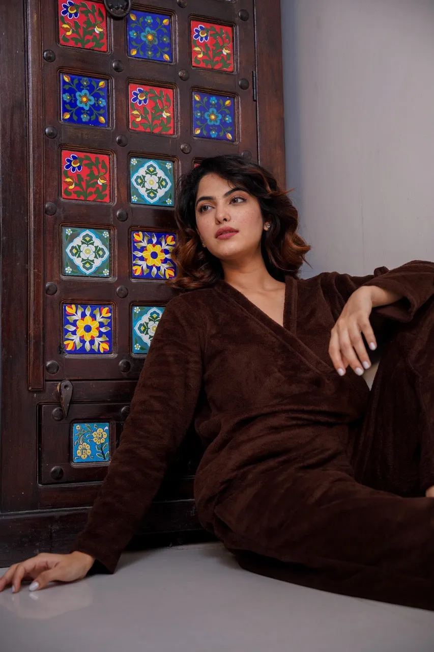 Brown Super Soft Woollen Adjustable Wrap Set