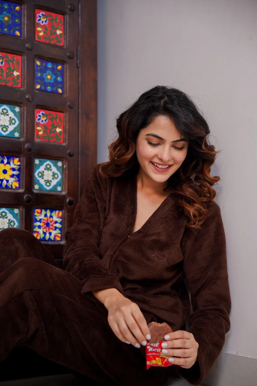 Brown Super Soft Woollen Adjustable Wrap Set