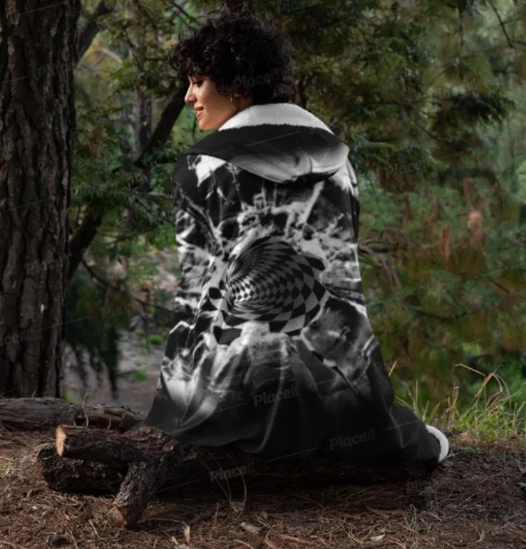 Bullet hole Vortex Hooded Blanket, Christmas,Thanksgiving/Birthday/Any Occasion Gifts/Cape/Camping/TV-time/Fireplace Snuggler