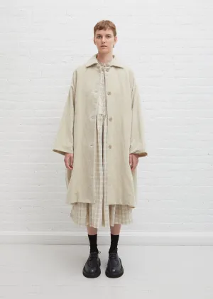 Cotton-Linen Velvet Blob Coat