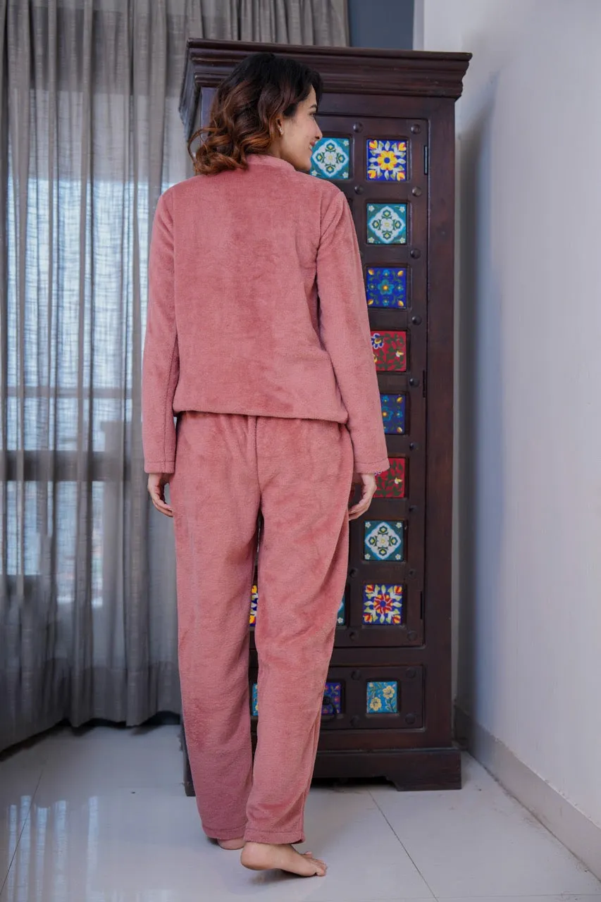 Dusty Pink Super Soft Woollen Adjustable Wrap Set
