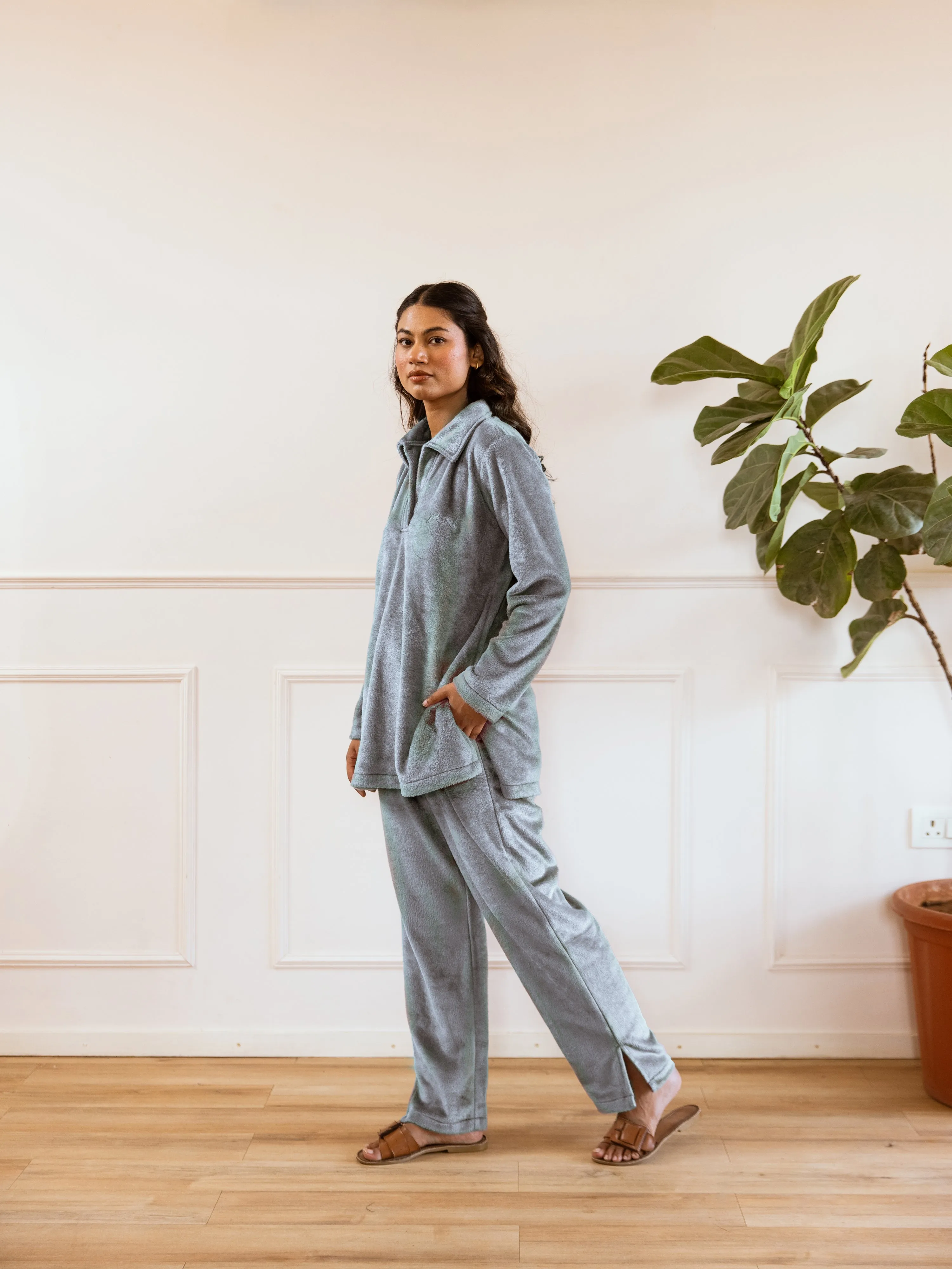 Grey Super Soft Woollen Collar Set