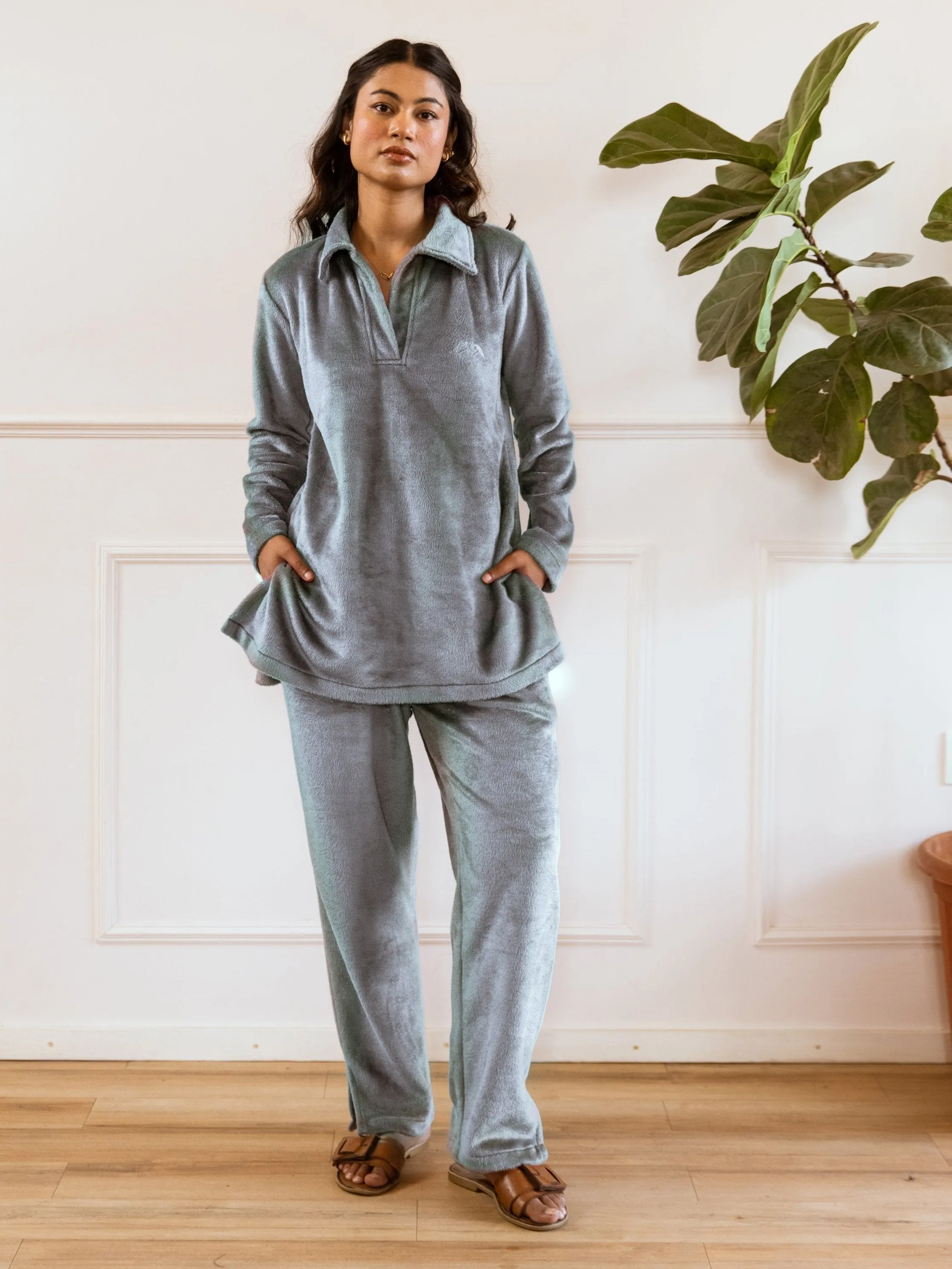 Grey Super Soft Woollen Collar Set