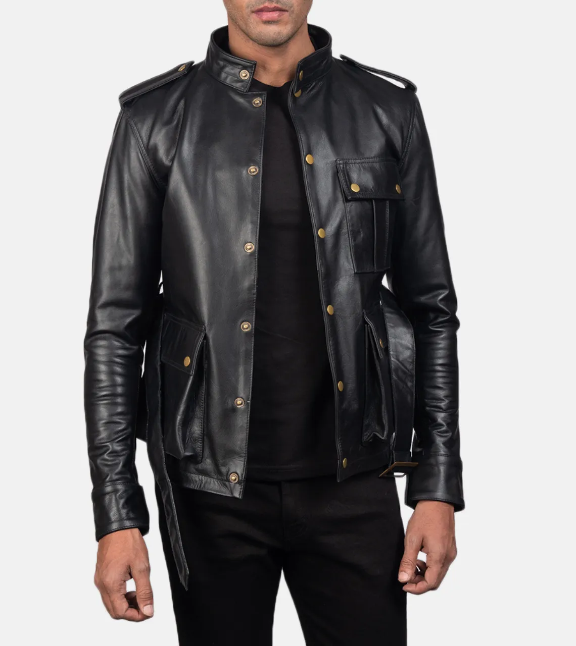Hauspuff Black Men's Leather Jacket