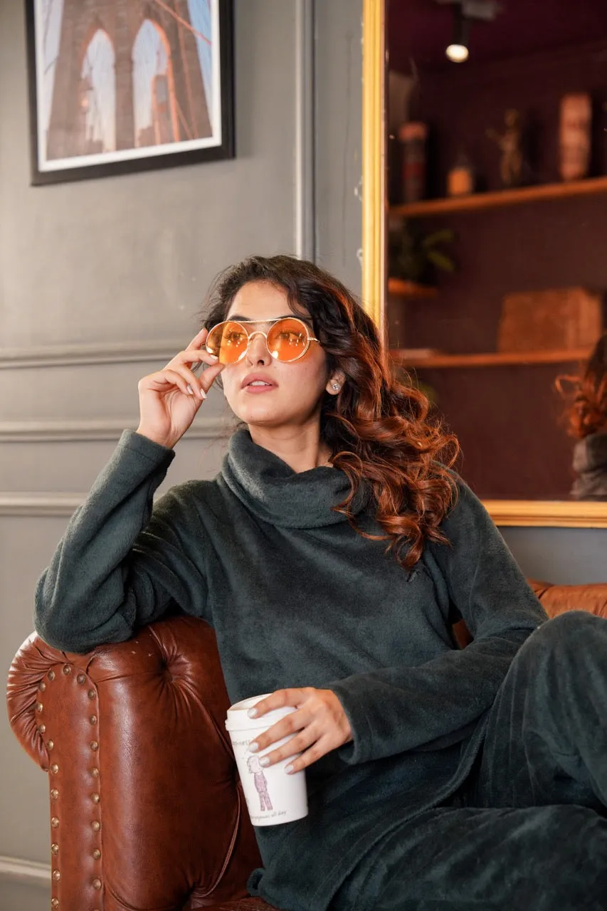 High Neck Super Soft Emerald Woollen Set