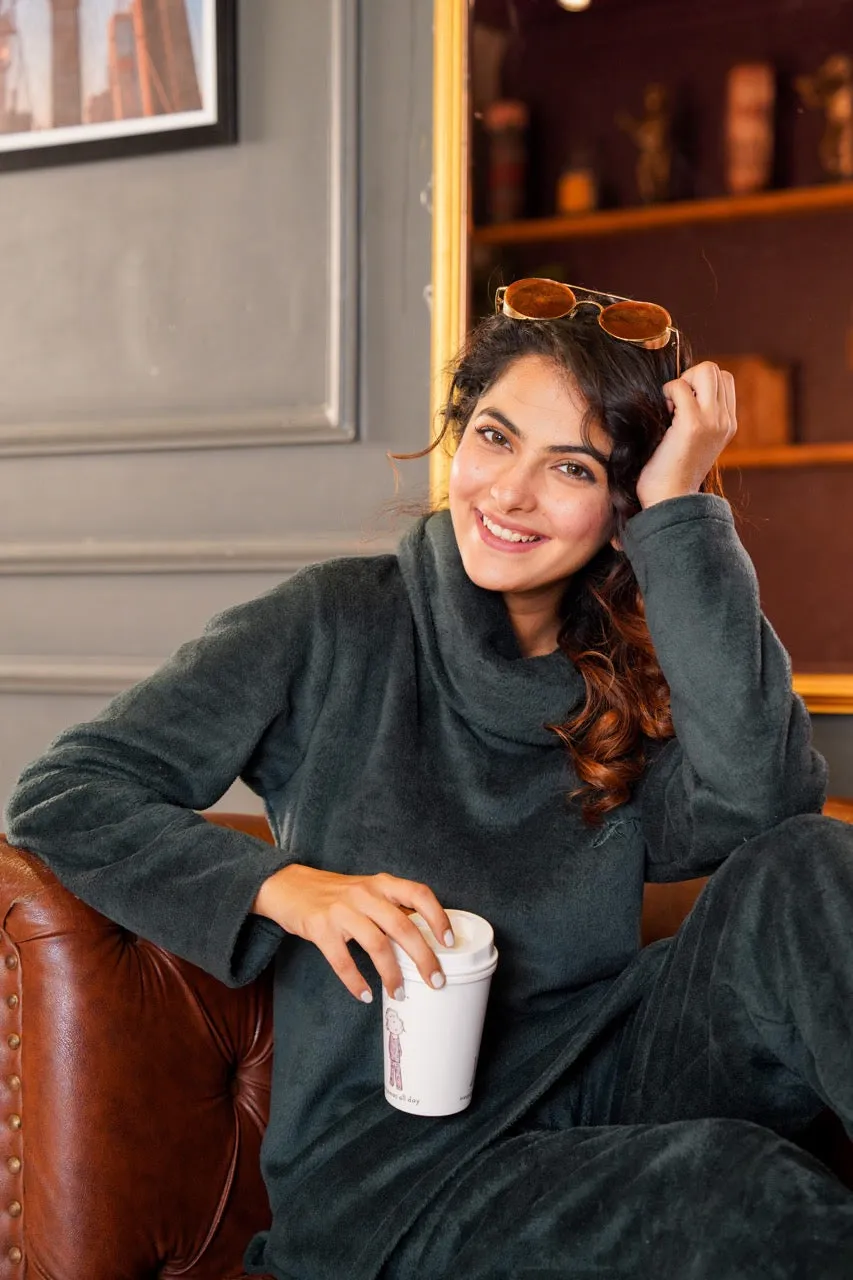 High Neck Super Soft Emerald Woollen Set