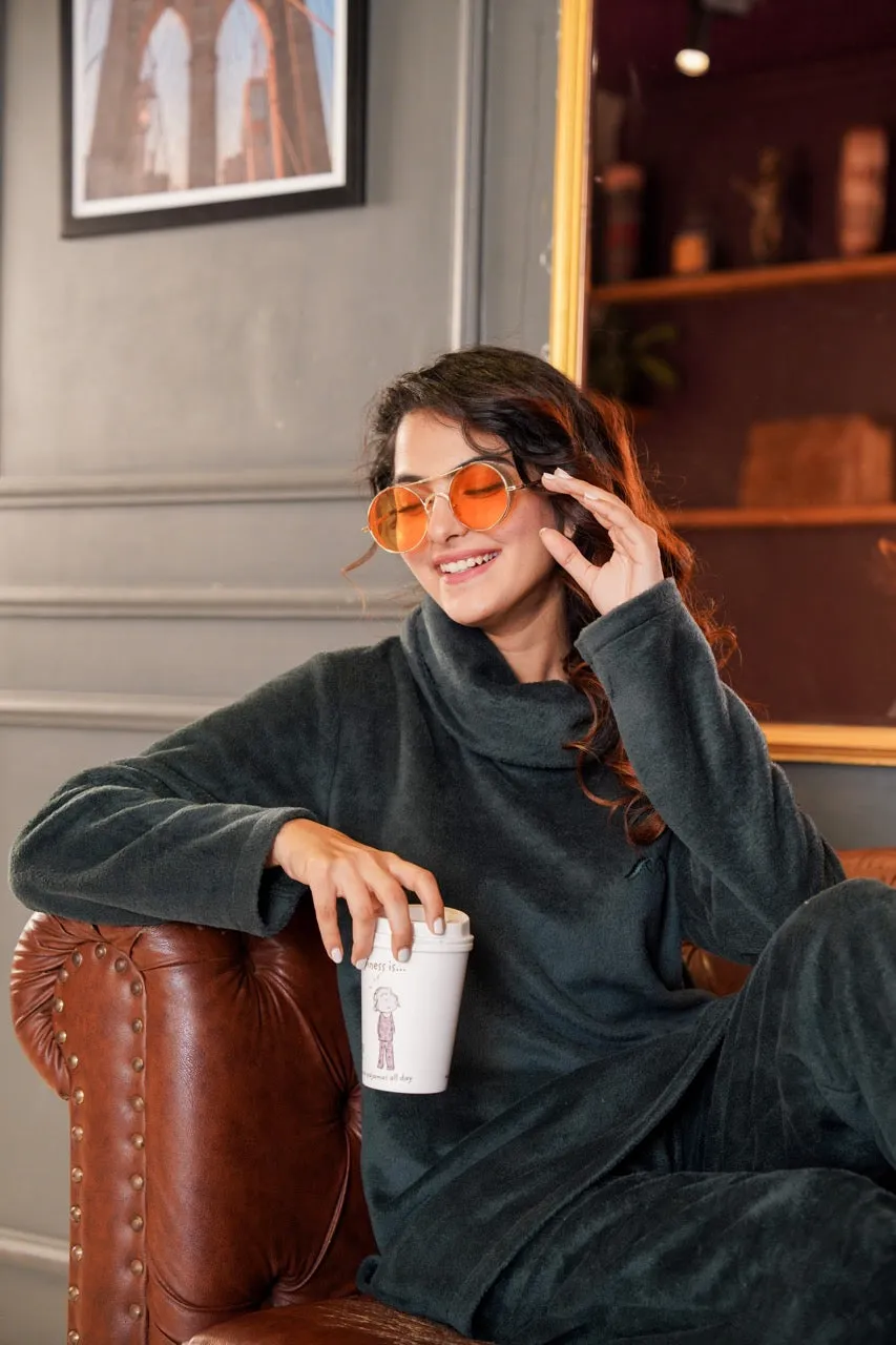 High Neck Super Soft Emerald Woollen Set