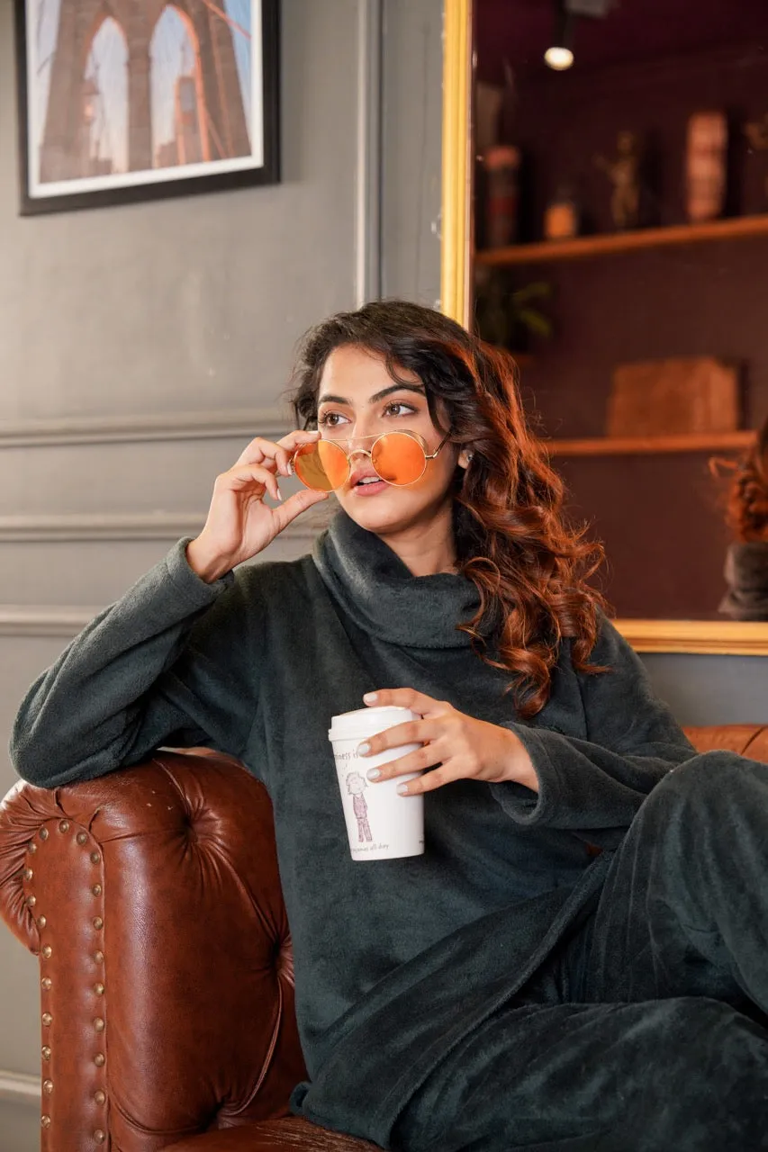 High Neck Super Soft Emerald Woollen Set
