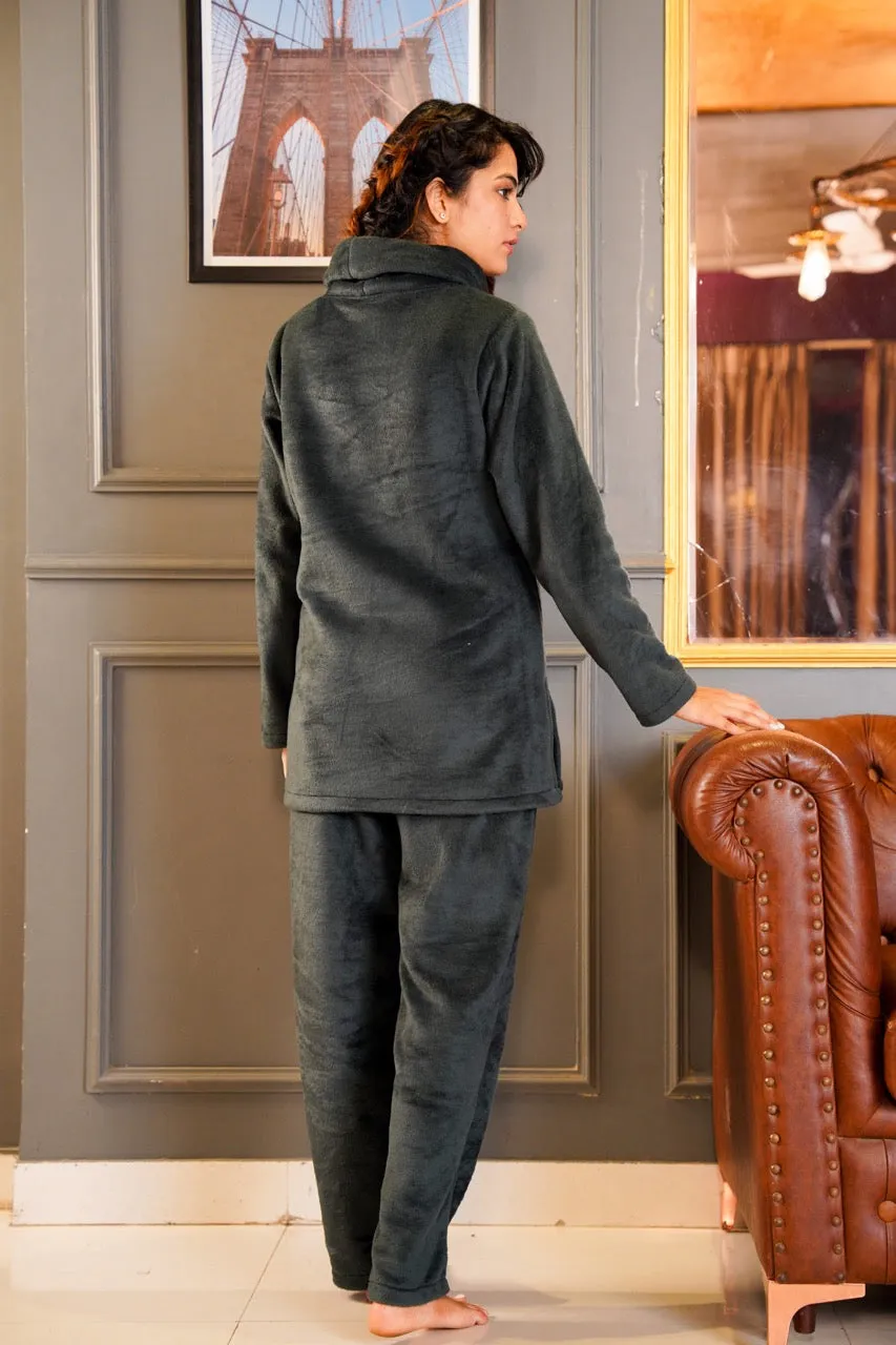 High Neck Super Soft Emerald Woollen Set