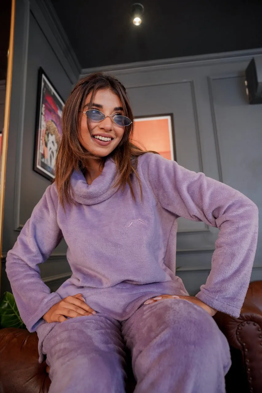 High Neck Super Soft Lavender Woollen Set
