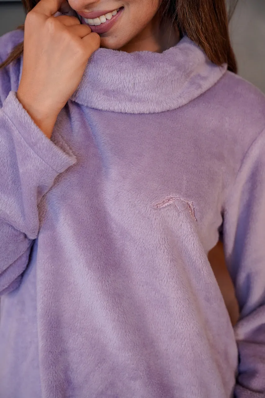 High Neck Super Soft Lavender Woollen Set