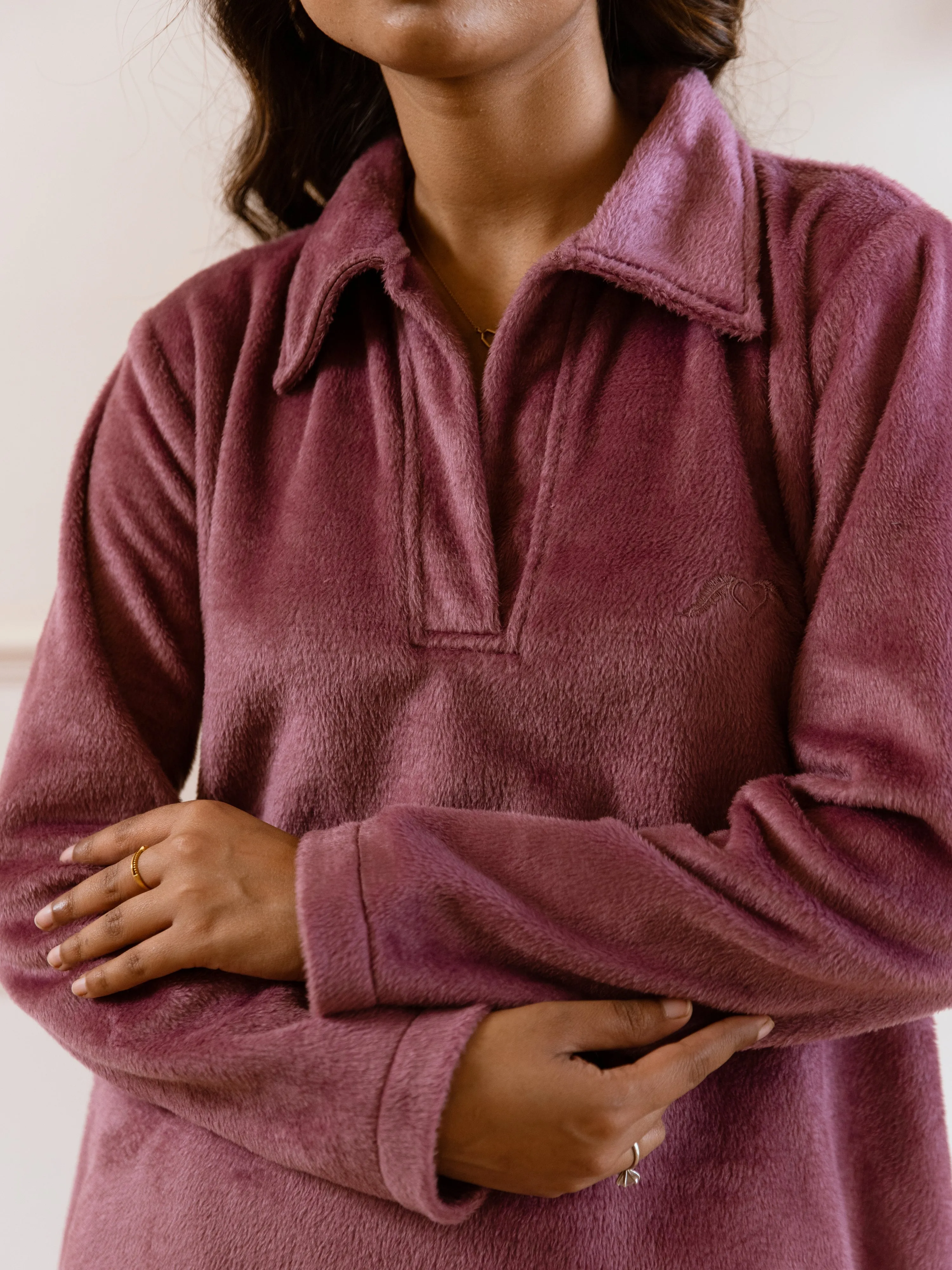 Purple Super Soft Woollen Collar Set