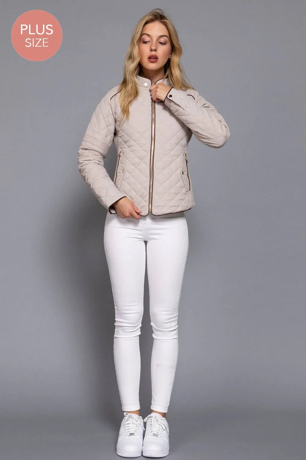 Quilted Jacket w/ Side Ribbing