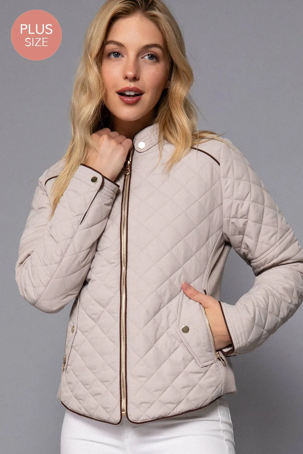 Quilted Jacket w/ Side Ribbing