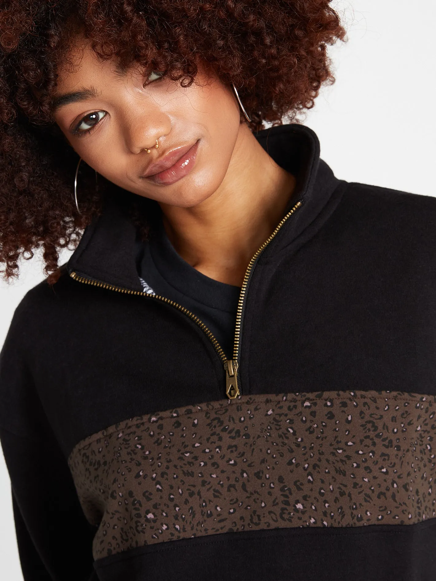 Sun Stacked Mock Neck Jacket - Black Combo