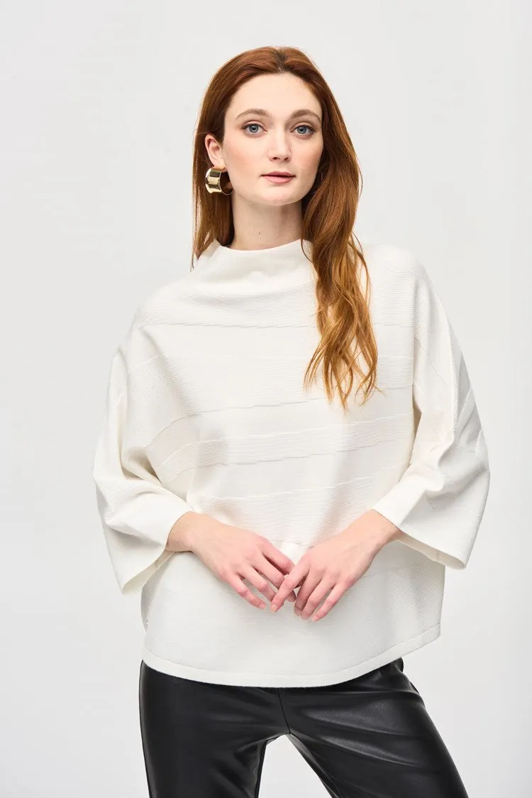 Sweater Knit Mock Neck Boxy Top by Joseph Ribkoff