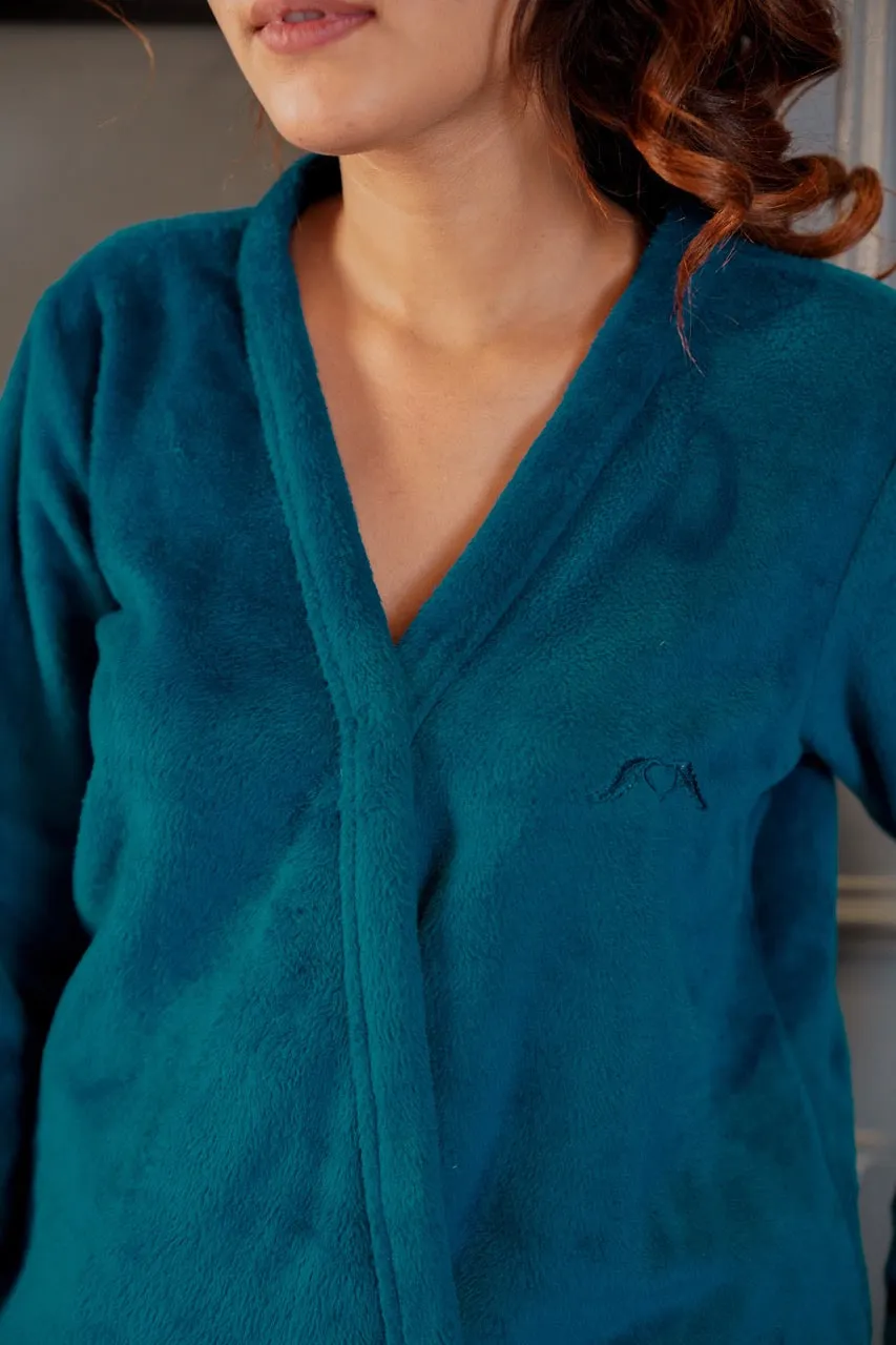 Teal Super Soft Woollen Adjustable Wrap Set