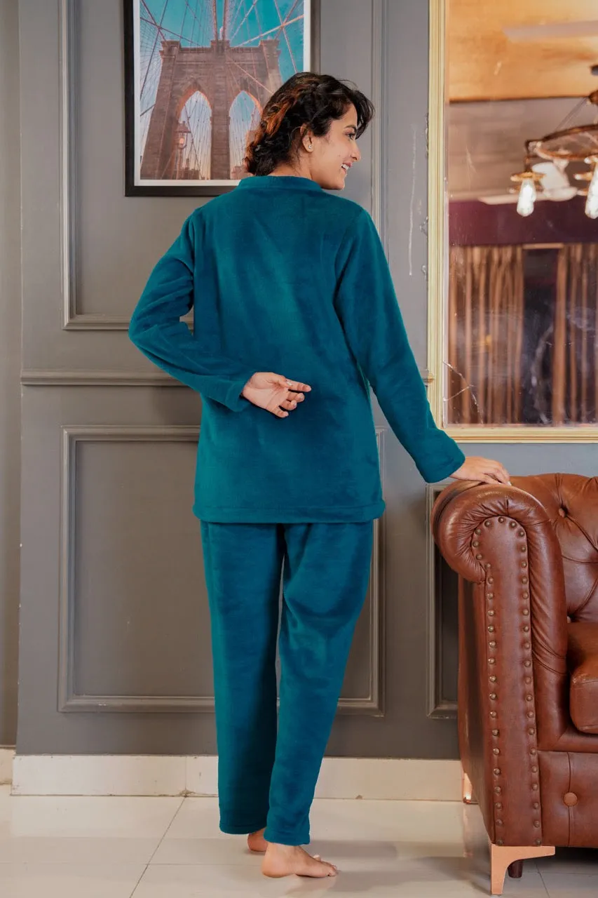 Teal Super Soft Woollen Adjustable Wrap Set