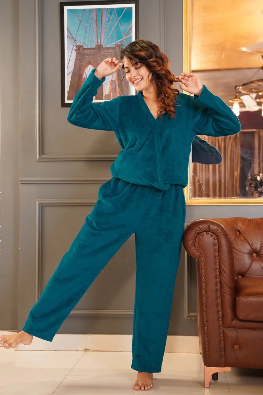 Teal Super Soft Woollen Adjustable Wrap Set