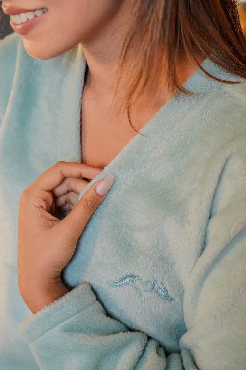 V neck Super Soft Turquoise woollen Lounge Wear Set