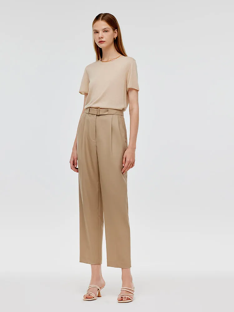 Worsted Wool Ankle Length Women Pants