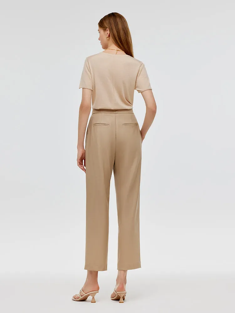 Worsted Wool Ankle Length Women Pants