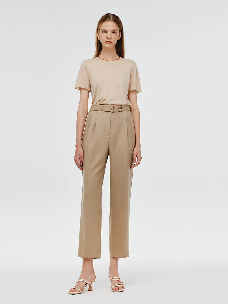 Worsted Wool Ankle Length Women Pants