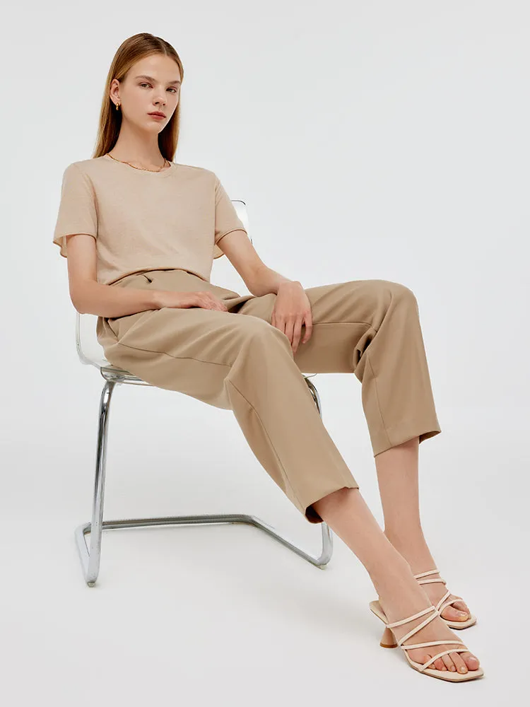 Worsted Wool Ankle Length Women Pants