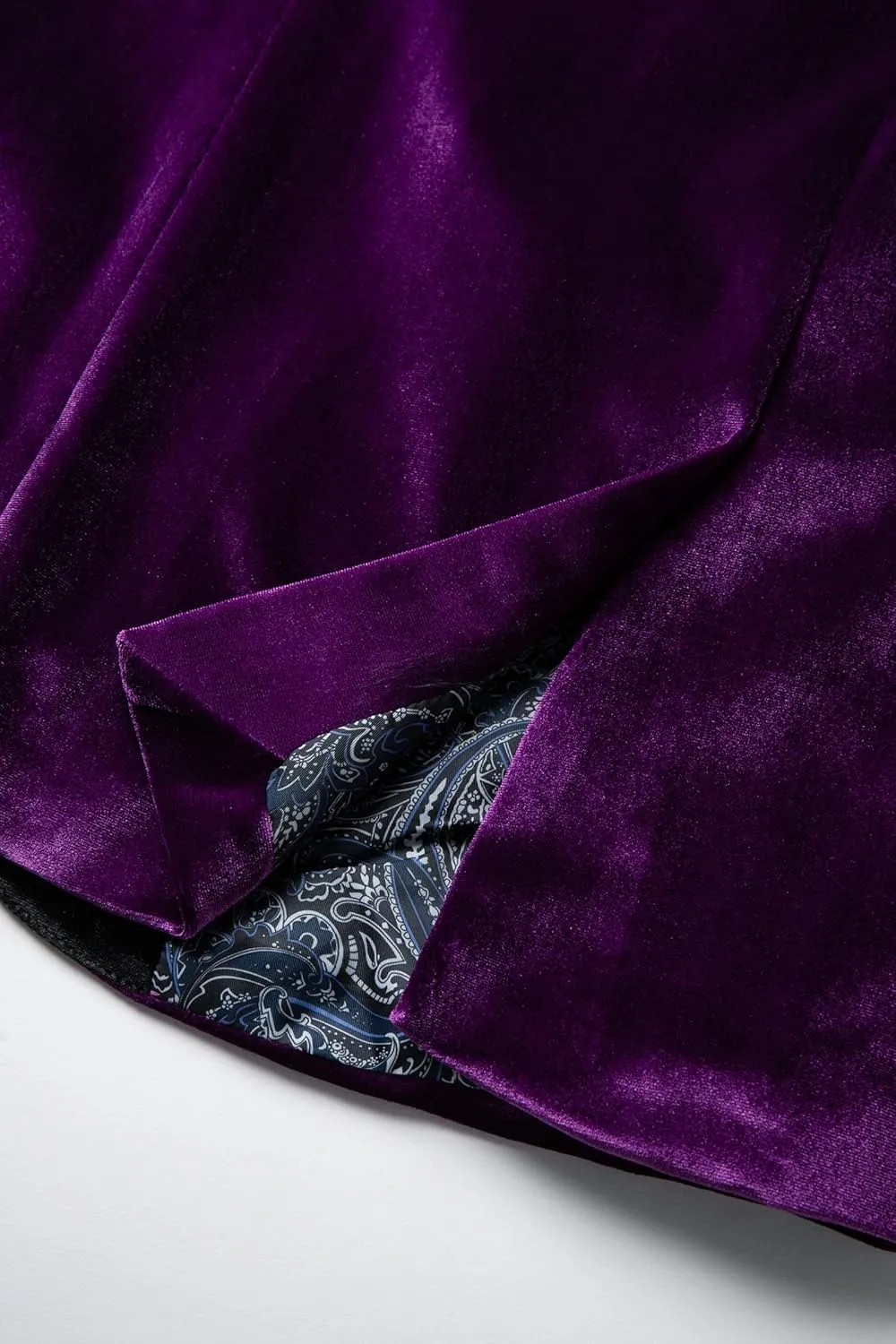 WZIKAI Mens Velvet Blazer Slim Fit One Button Solid Suit Jacket Sport Coat for Wedding Prom Dinner Party